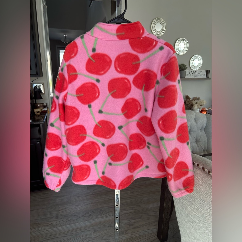 ✨NWOT Pink Cherry Fleece Zip Jacket - Picture 6 of 11